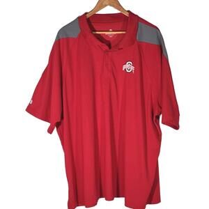 Ohio State Polo Men's 3XL XXL Buckeyes Holloway Performance Shirt‎ Red OSU